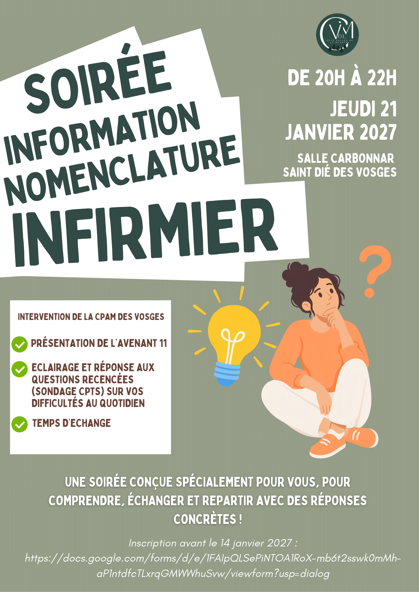 Soirée Nomenclature Infirmier – jeudi 21 janvier 2027 20h